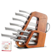 Kitchen Knife Set with Block,14 Pcs German Stainless Steel Knife Set with Built-in Sharpener