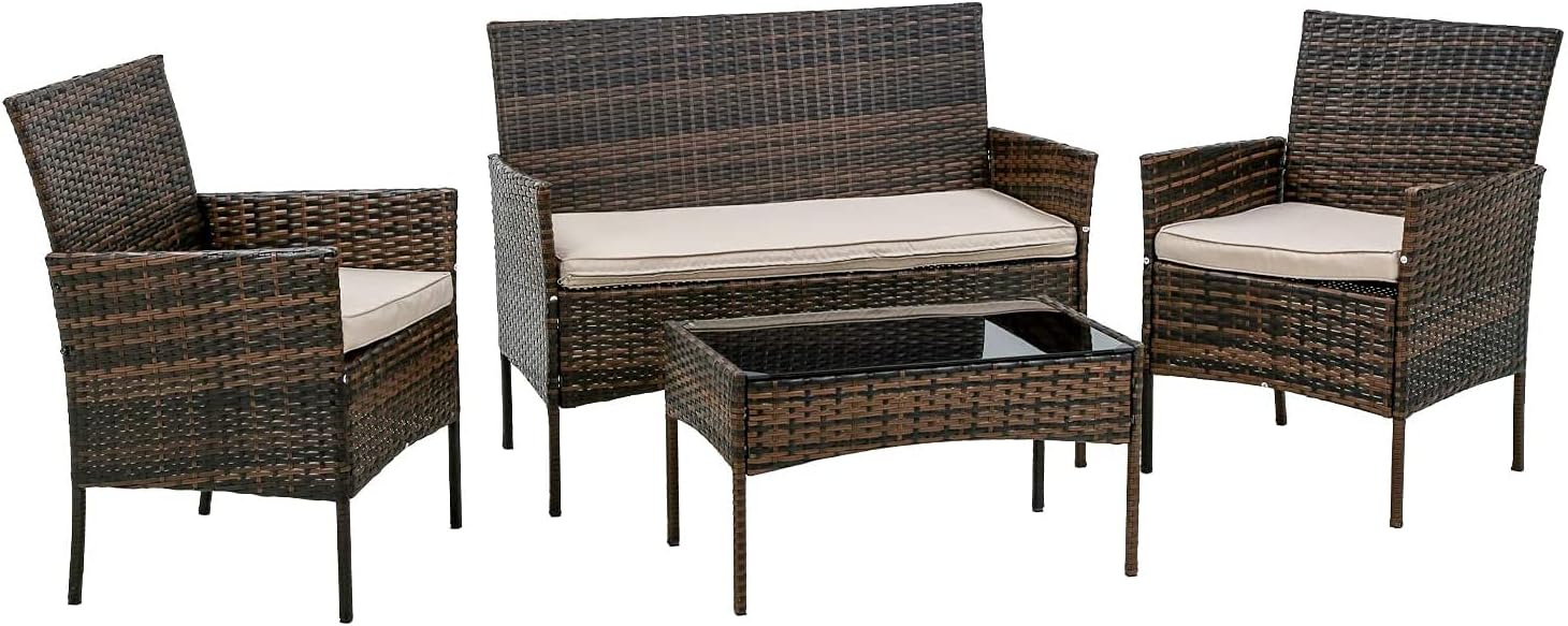 Outdoor Indoor Use Rattan Chairs Wicker Patio Furniture Sets