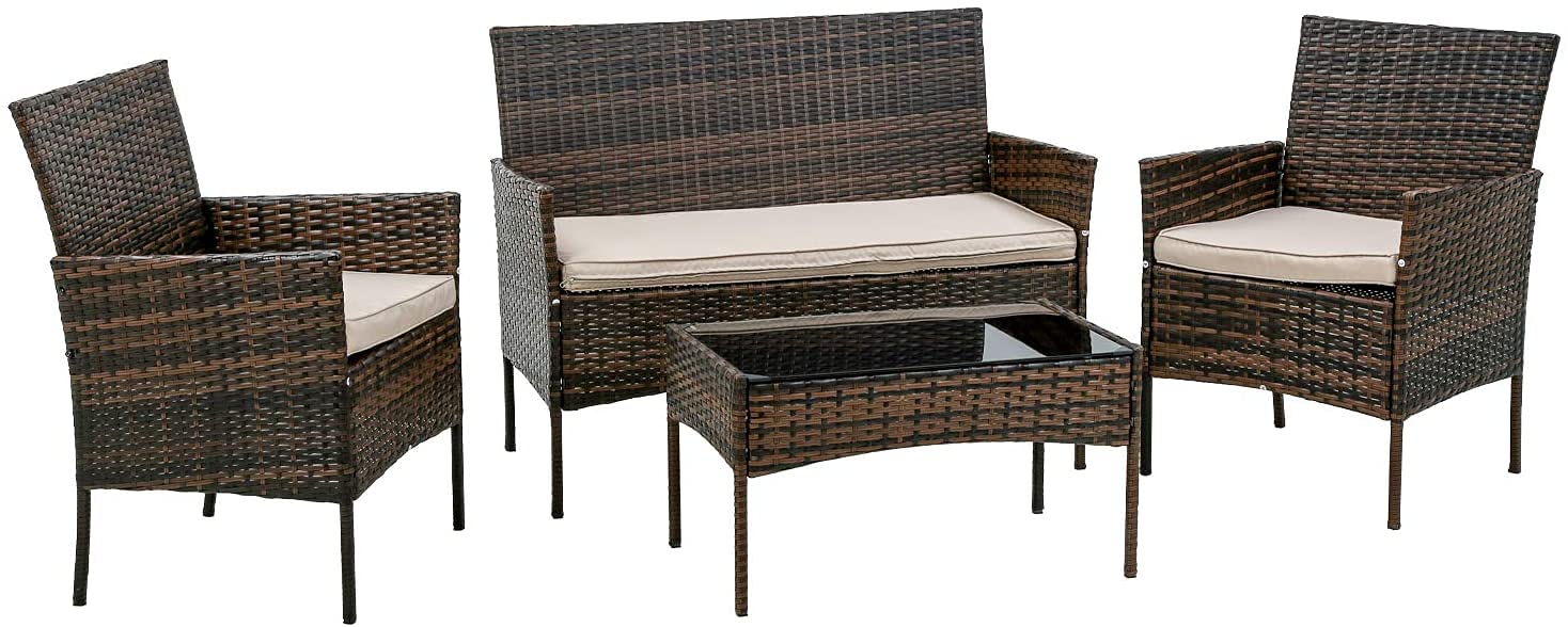 Outdoor Indoor Use Rattan Chairs Wicker Patio Furniture Sets