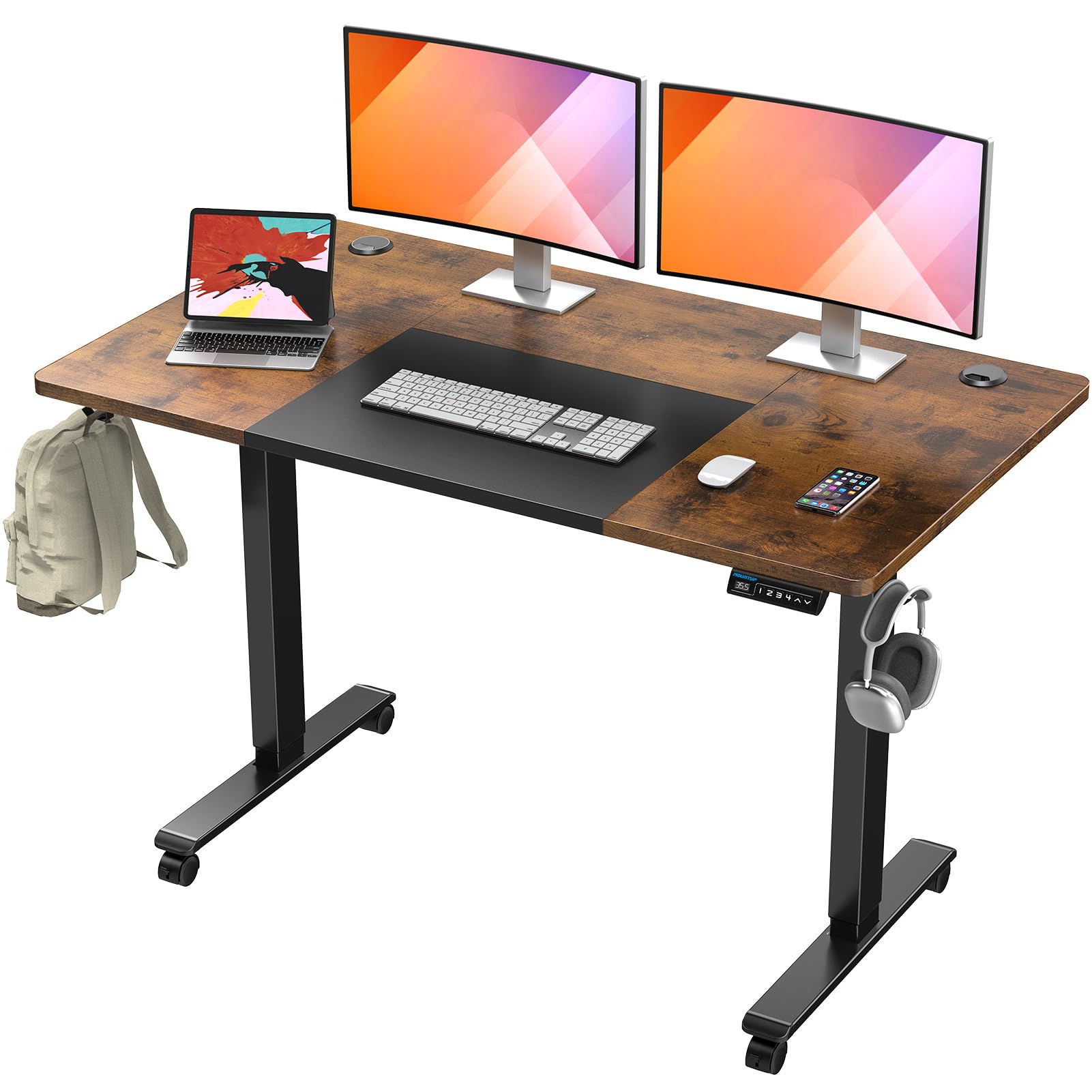 55x28 Inches Electric Height Adjustable Standing Desk, Sit Stand Desk with Memory