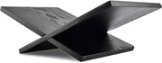 Solid Wood Book Stands - Cross Frame Black Oak Wooden Book Holder, Open Bookstand