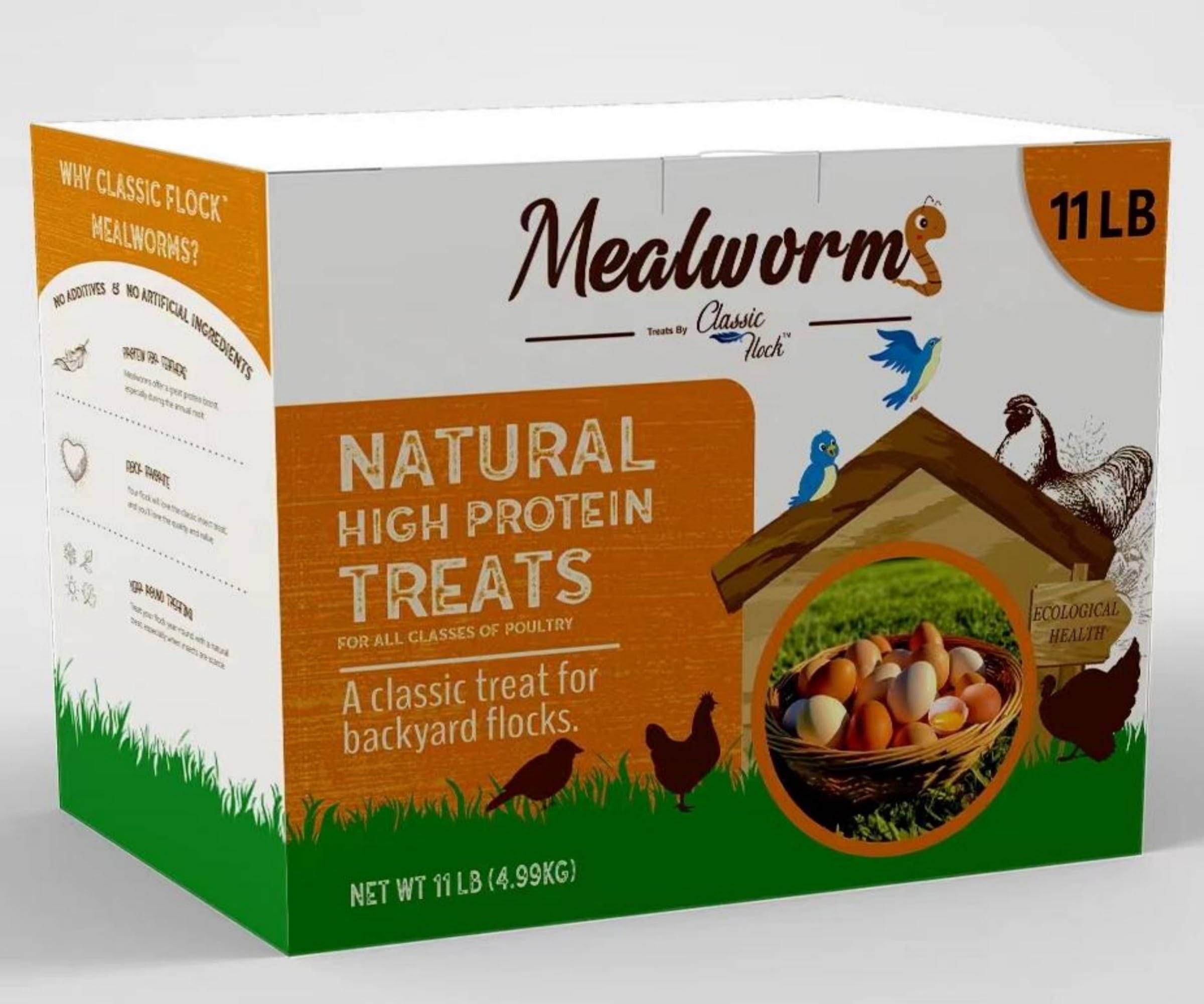 Dried mealworms - High Protein, Pure Natural, Delicious - Ideal for Chickens