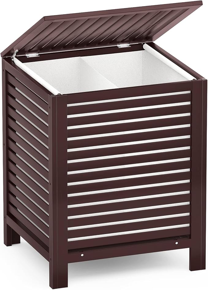 Bamboo Laundry Hamper with Lid, 120L Large Clothes Laundry Sorter