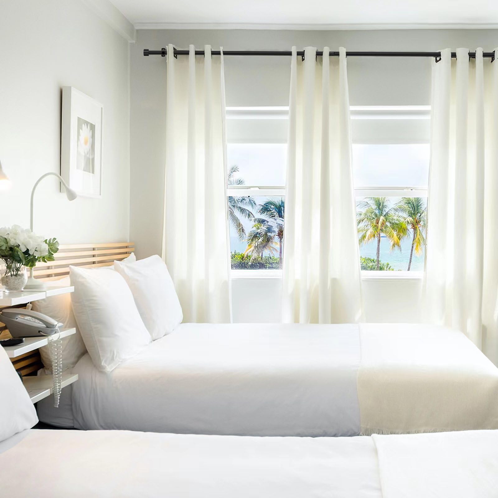 1 Inch Curtain Rods for Windows, 32 to 144 Black Rustic Rod Set