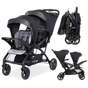 Stand Double Stroller & Travel System for Babies & Toddlers, Stormy - Portable