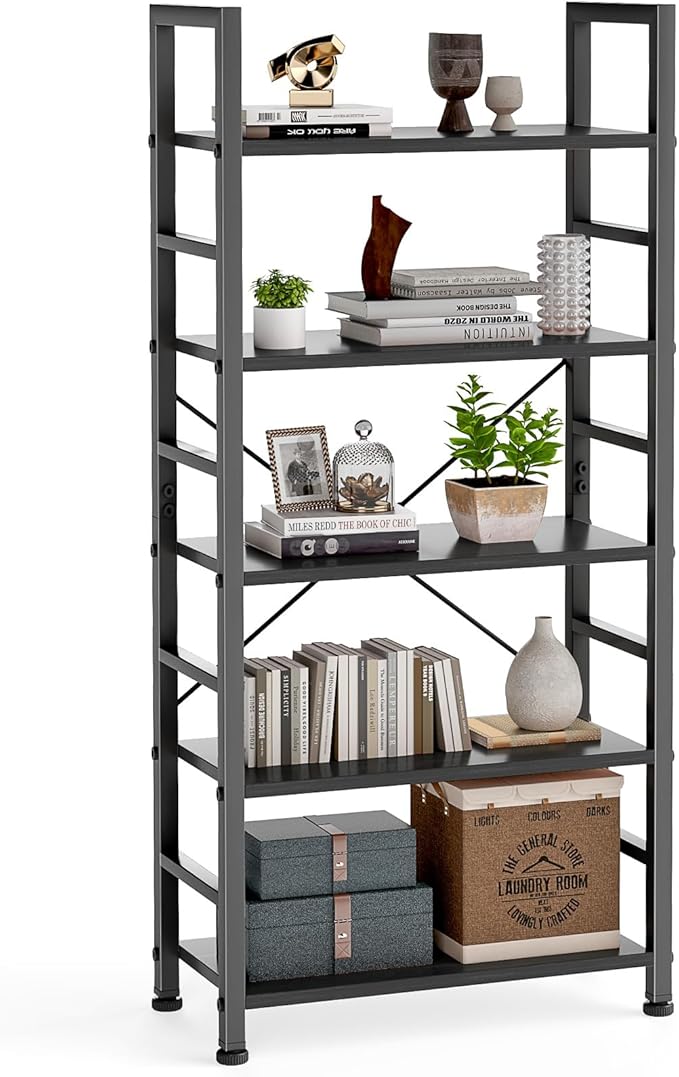 5 Tiers Bookshelf, Classical Modern Book Shelf
