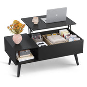 Coffee Table for Living Room, Lift Top Coffee Table with Storage, Small Rising Wooden