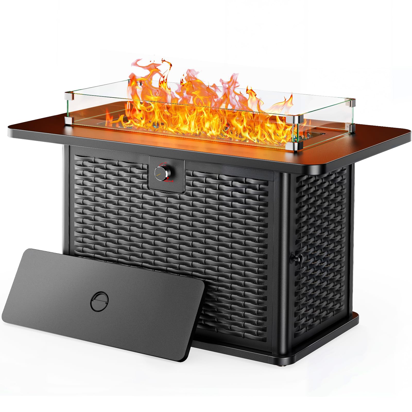 43-Inch Rectangular Propane Fire Pit with 60,000 BTU Output, Fire Pit Table Premium Gas