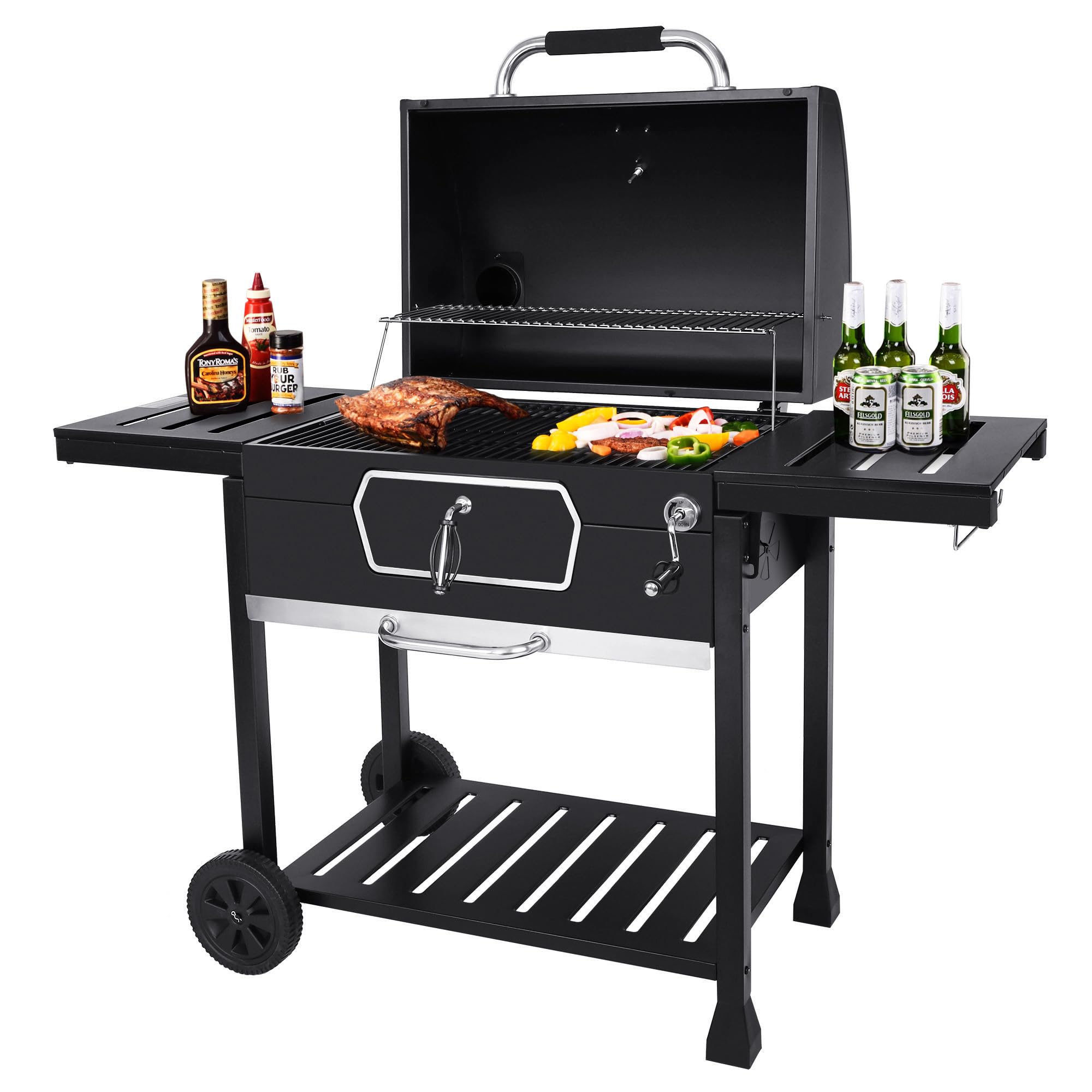 CD2030AN 30-Inch Charcoal Grill, Deluxe BBQ Smoker Picnic Camping Patio Backyard