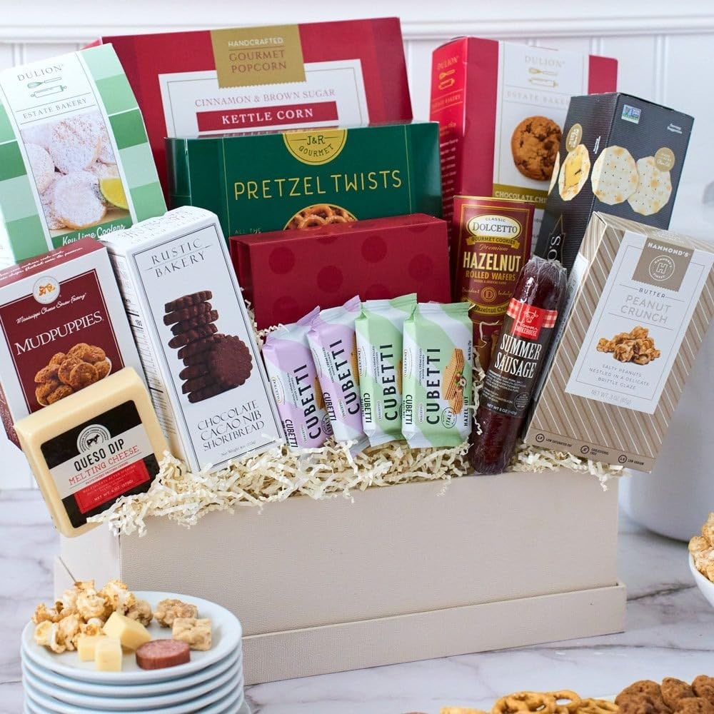 Snack Gift Basket Premium of Meat, Cheese, Cookies