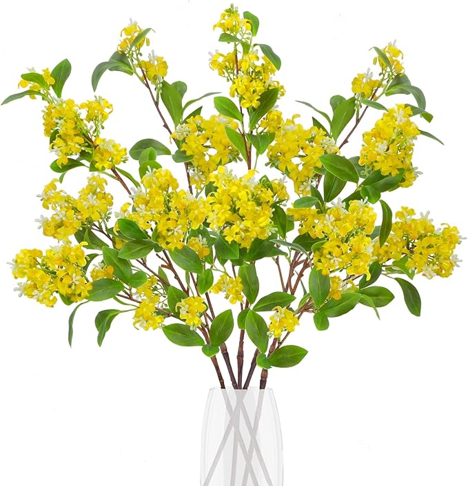 3 PCS 30.7inch Artificial Silk Flowers Branches Fake Forsythia Stems Real Touch Flowers
