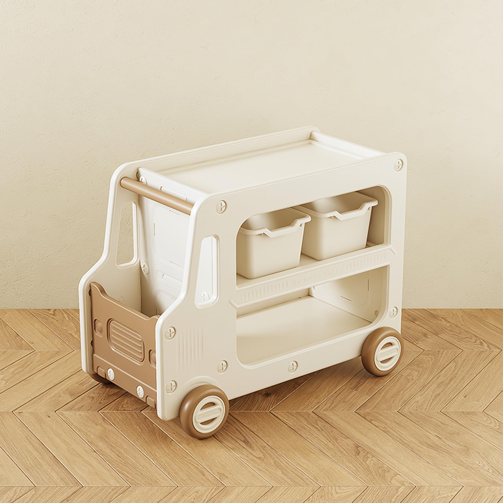 Toy Organizers And Storage For Kids, 2 Layers Toy Storage Cabinet With Bookshelf Toys