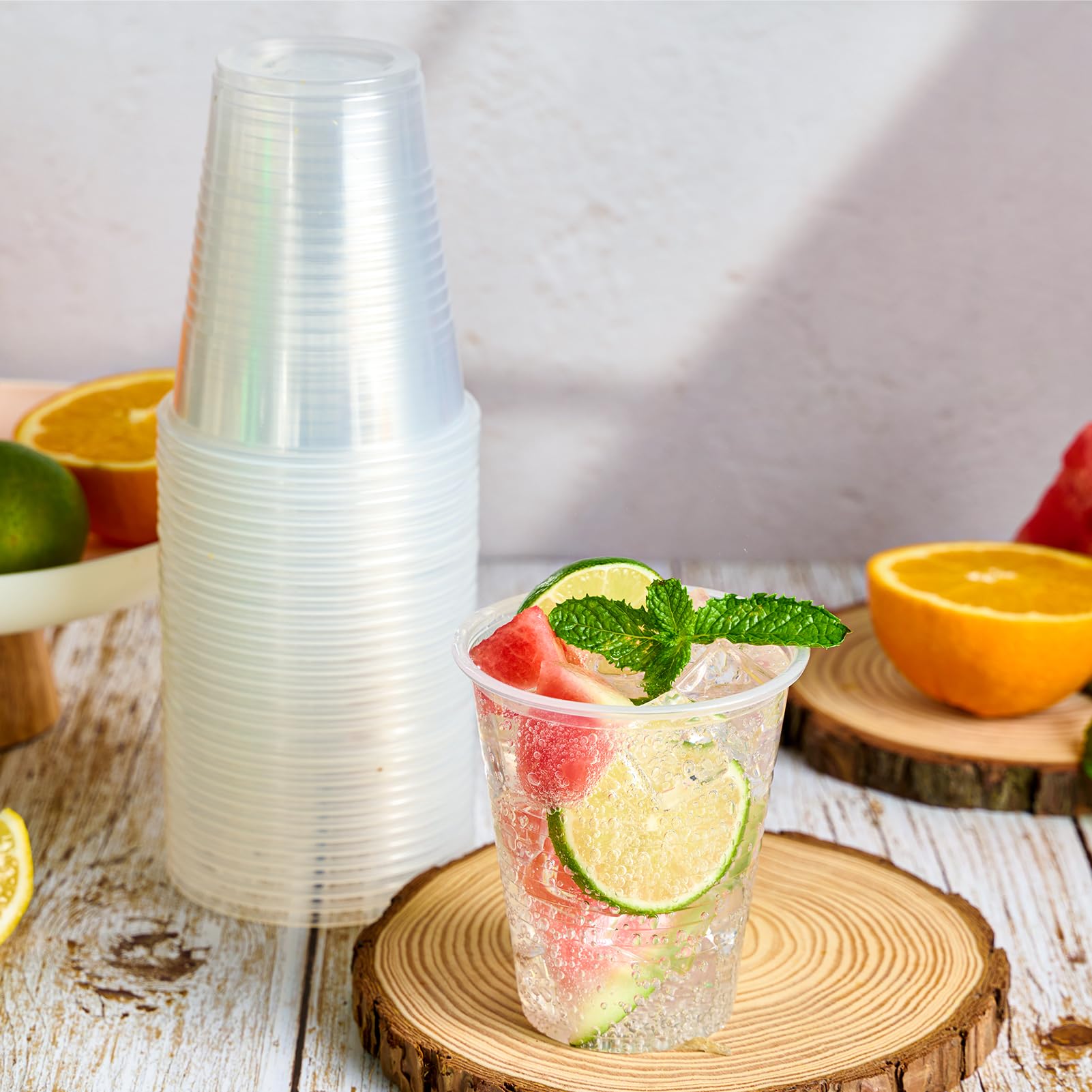 1000 Pack 12oz Plastic Cups,Disposable Clear Drinking Cups