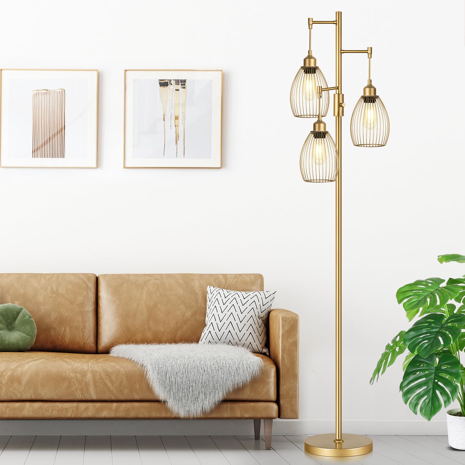 Dimmable Industrial Floor Lamps for Living Room