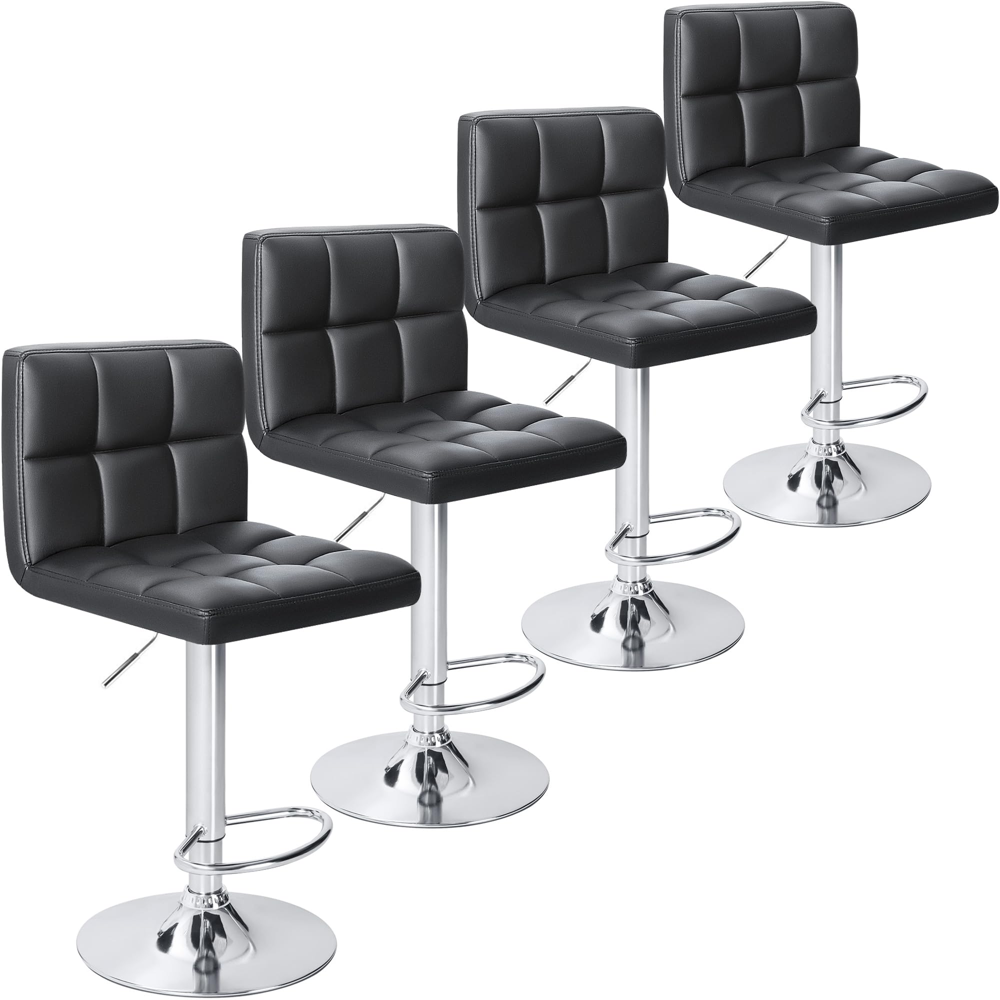 Bar Stools Modern PU Leather Adjustable Swivel Barstools