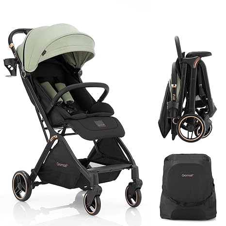 Gravity Folding Baby Stroller - Portable Travel Toddler Stroller w/Adjustable Backrest