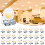 24 Pack 4 inch Recessed Lighting, 5CCT Ultra-Thin LED Recessed Light