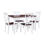 5 Piece Harrison Dining Set, Cherry/White
