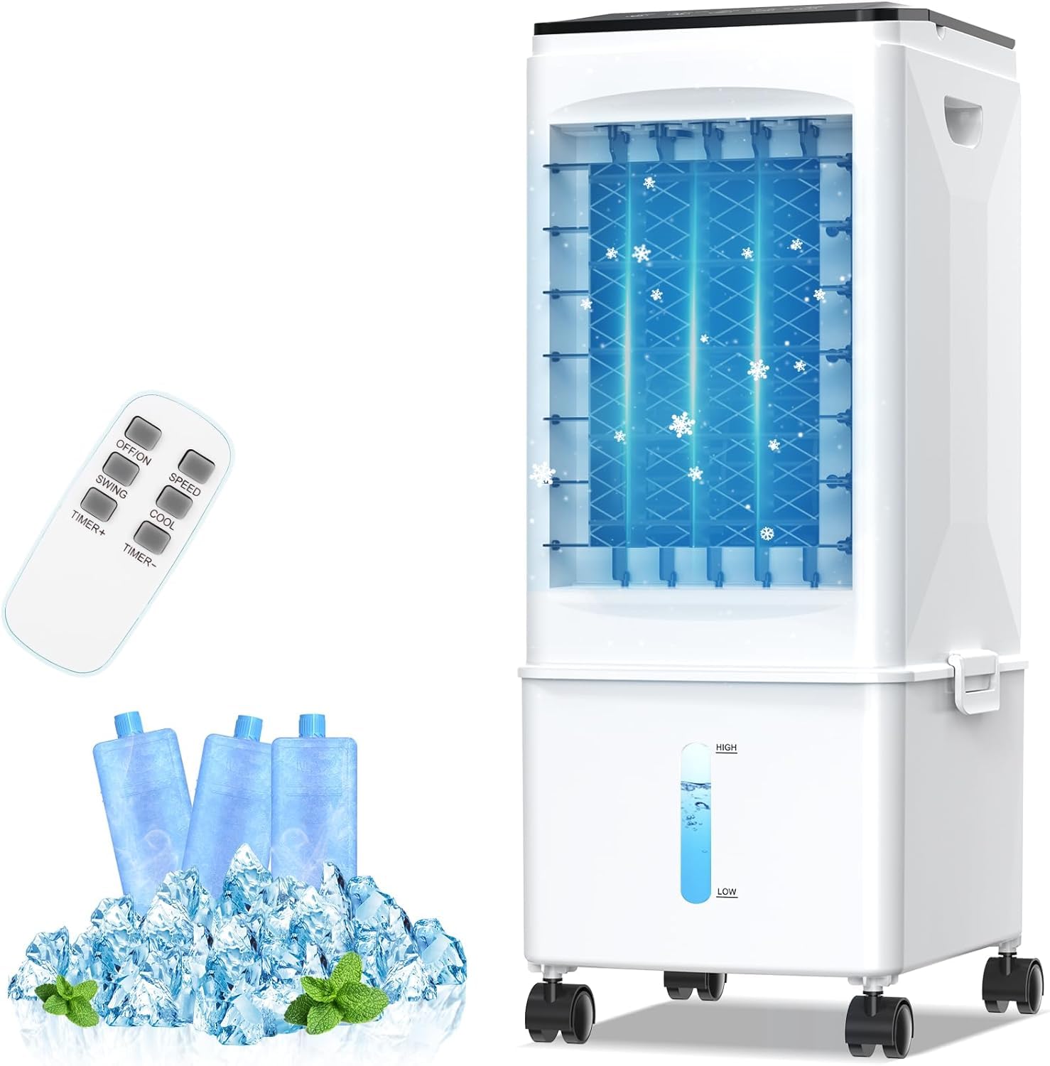 9.5L large Water Tank]3-in-1 Portable Air Conditioners for Room, 3 Speeds