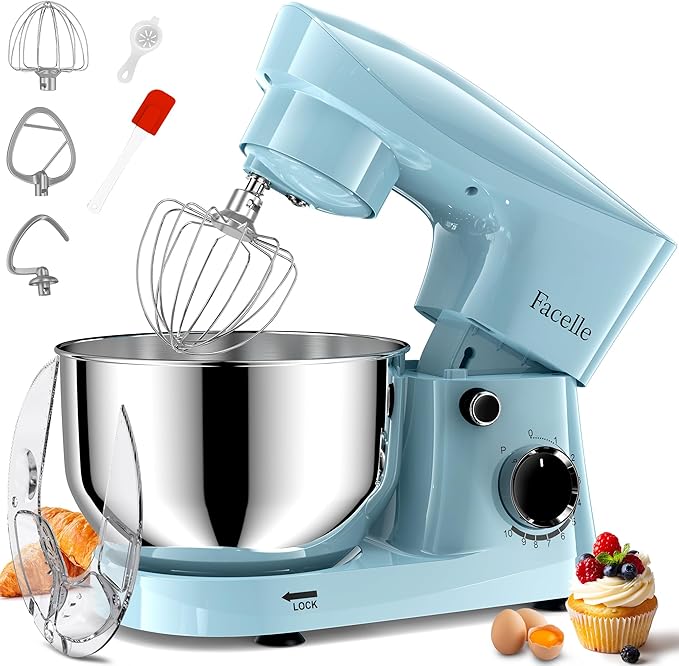 Stand Mixer, 10-Speed 6QT Kitchen Electric Mixer, Tilt-Head Food Mixer with Beater