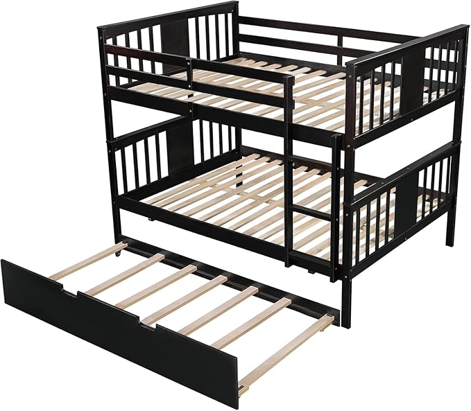 Convertible Full Over Full Bunk Bed with Twin Trundle