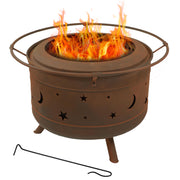 30-Inch Cosmic Smokeless Wood-Burning Fire Pit with Cover and Poker