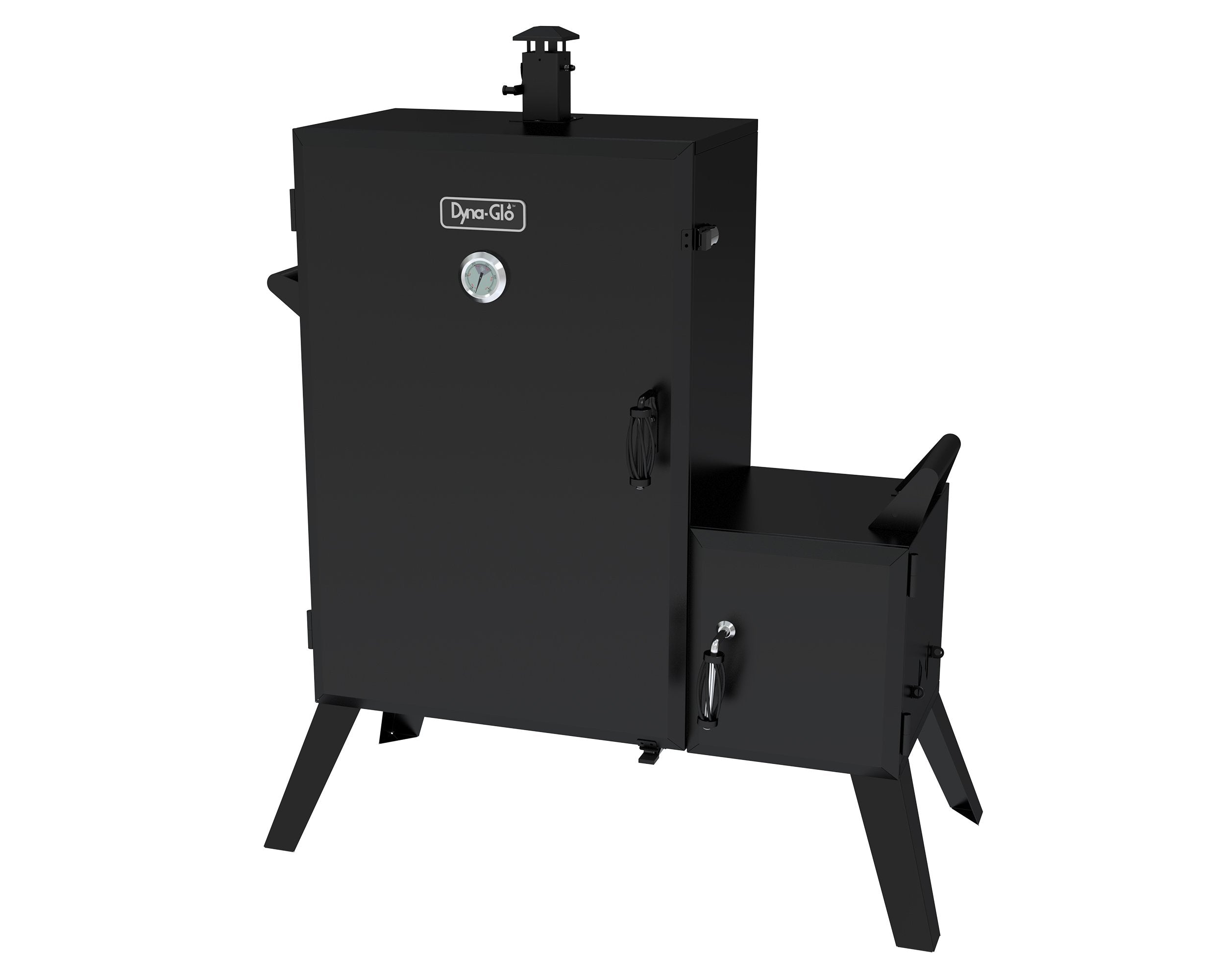 Wide Body Vertical Offset Charcoal Smoker,Black