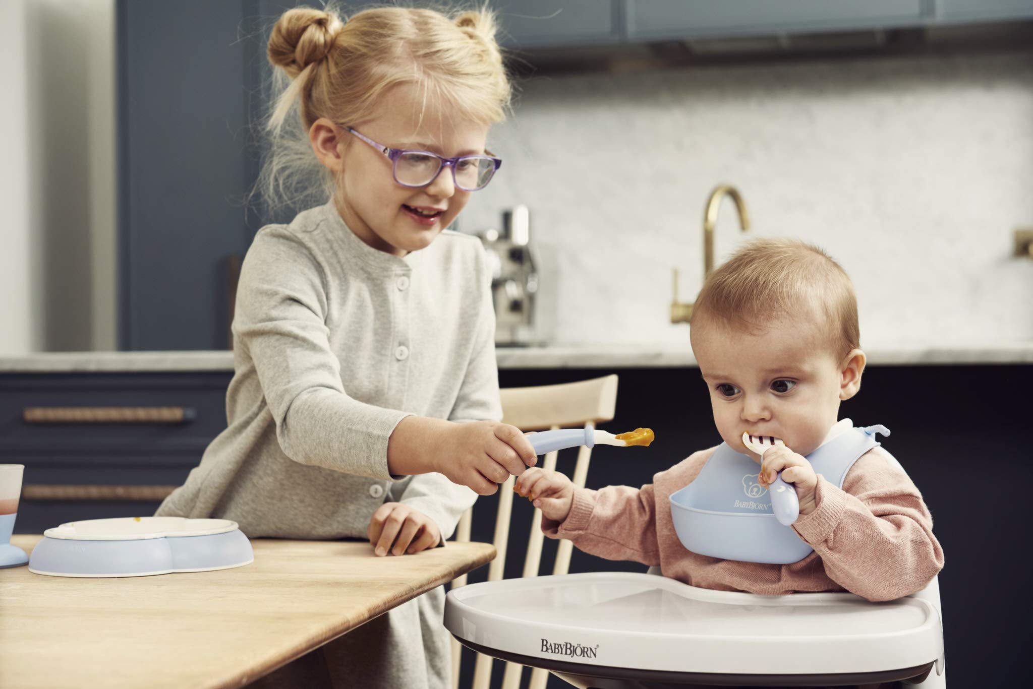 Baby Dinner Set, 5 pcs, Powder blue
