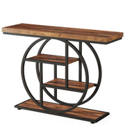 41.3" Console Table, Industrial 4-Tier Sofa Table Entryway Table