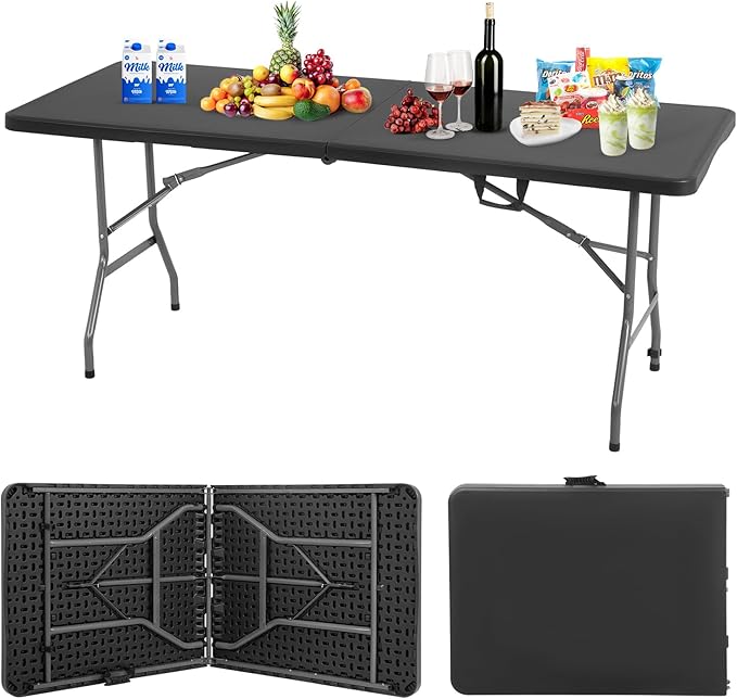 6FT Picnic Table Folding Table Camping Table Plastic Table Fold Up