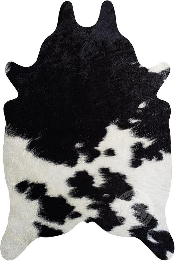 100% Genuine Mini Black and White Small Hair Cowhide Rug - Modern Style Animal Skin