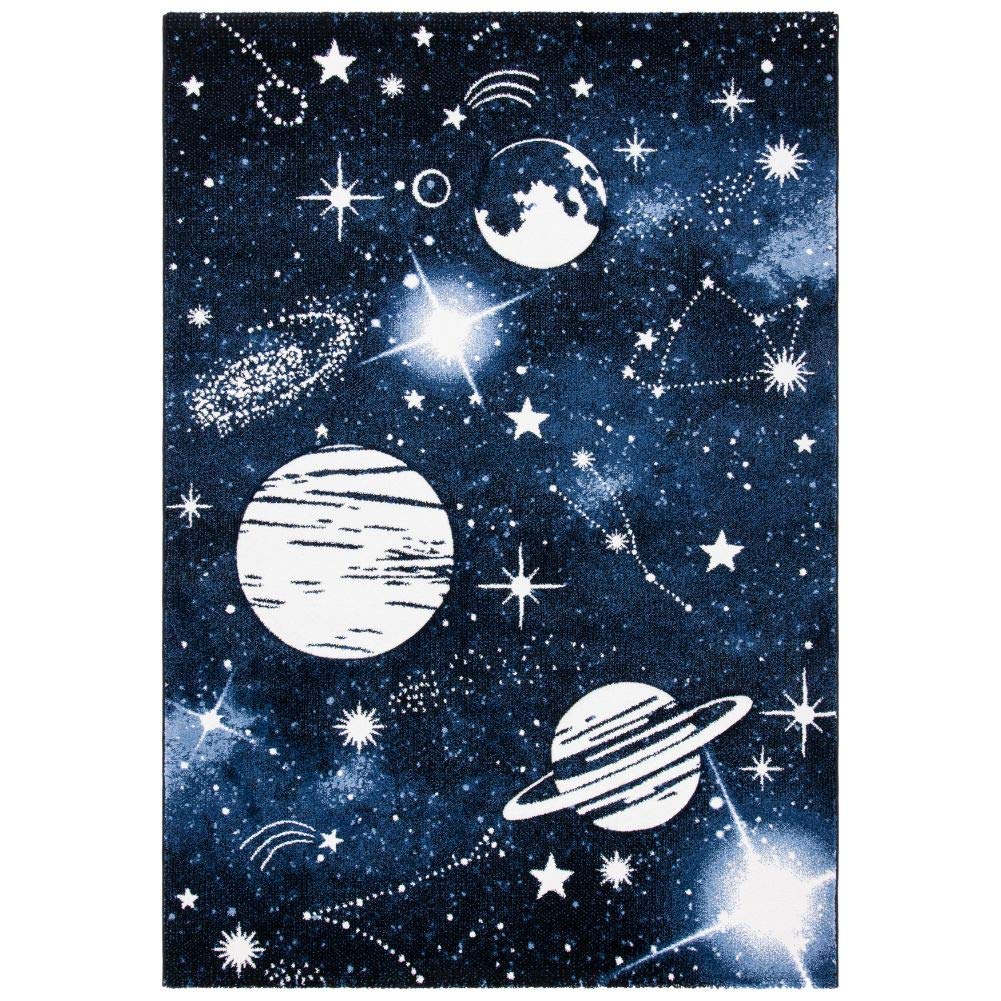 Carousel Kids Collection Accent Rug - 3'3" x 5'3", Dark Blue & Light Blue