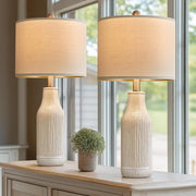 inches Modern Ceramic Table Lamp Set of 2 for Living Room, Farmhouse