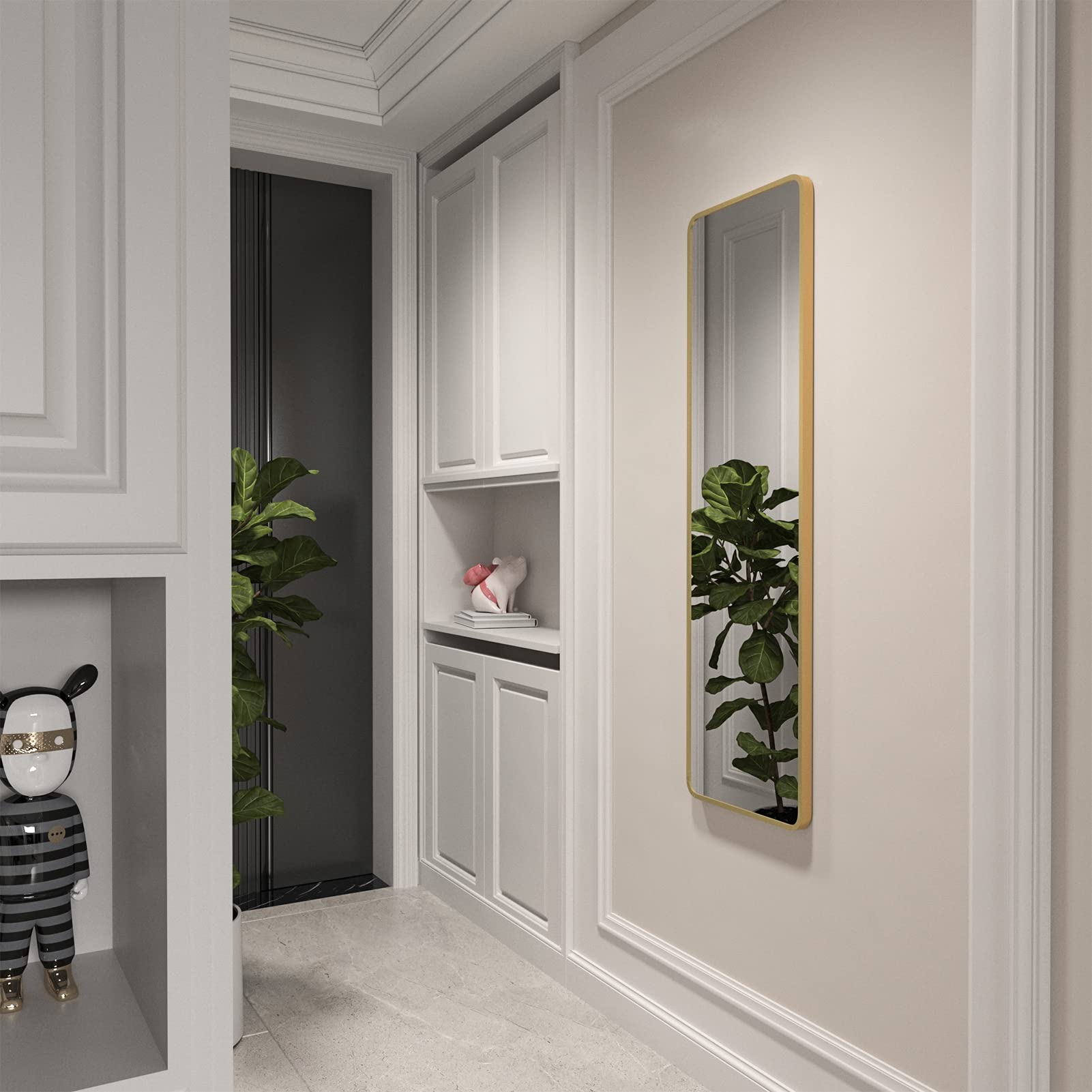 47"x14" Gold Full Length Mirror Aluminum Framed