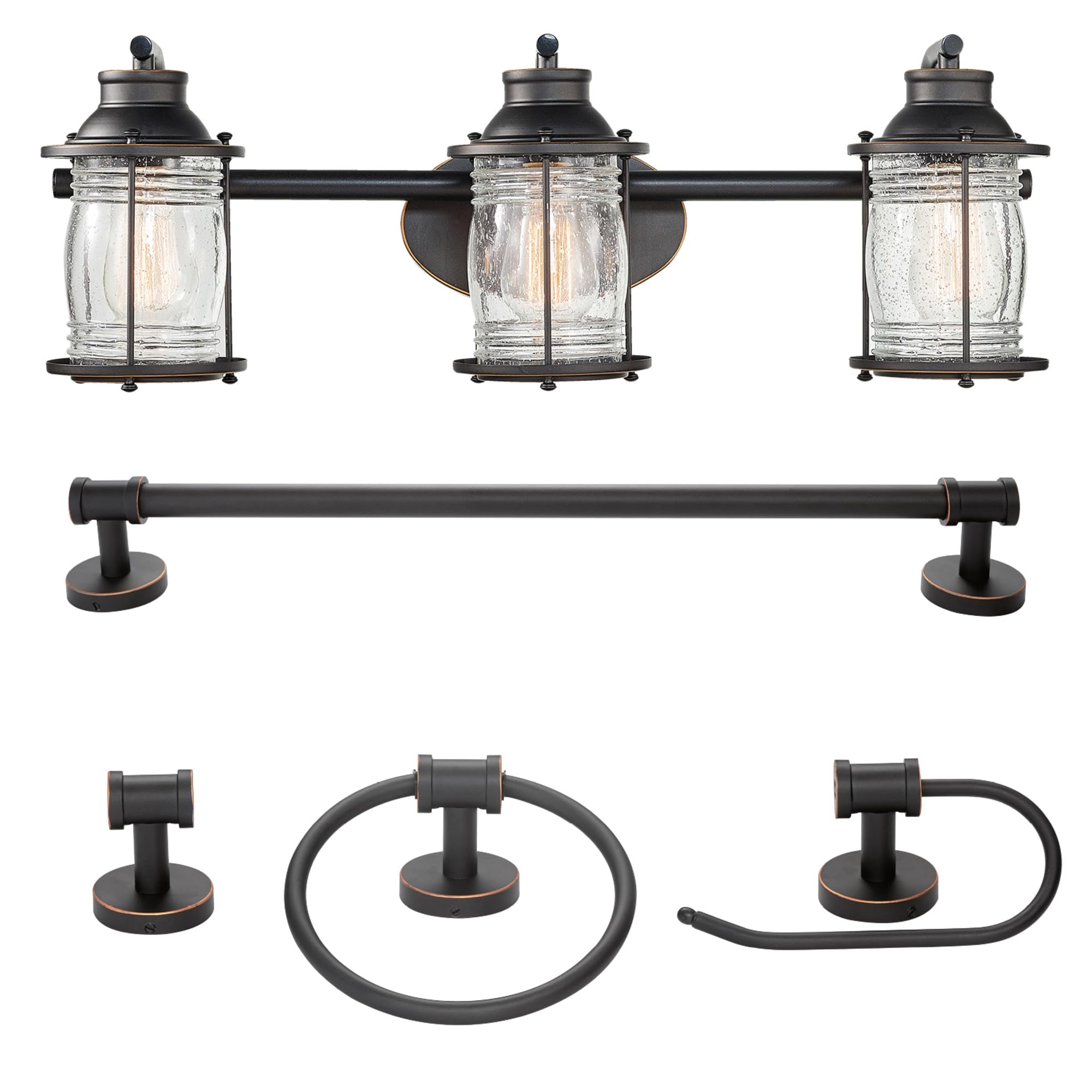 Electric 51549 5-Piece Bathroom Accessory Set, with Vanity, Oil Rubbed Bronze