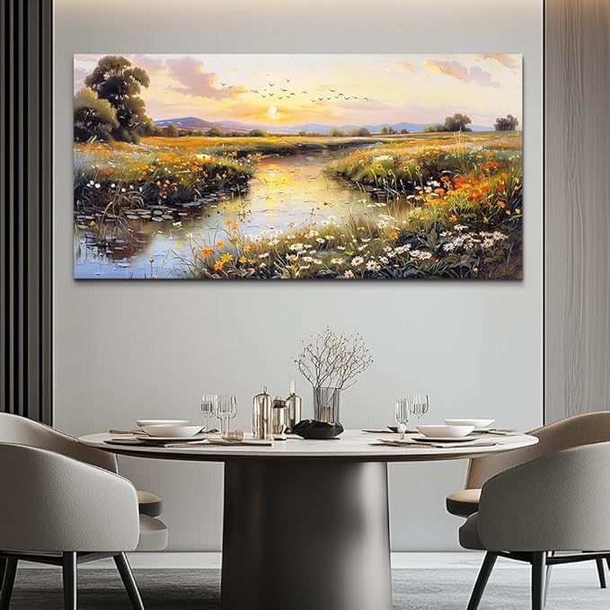 Large Canvas Wall Art For Living Room Wall Decor For Bedroom Blue Tree Landscape Wall