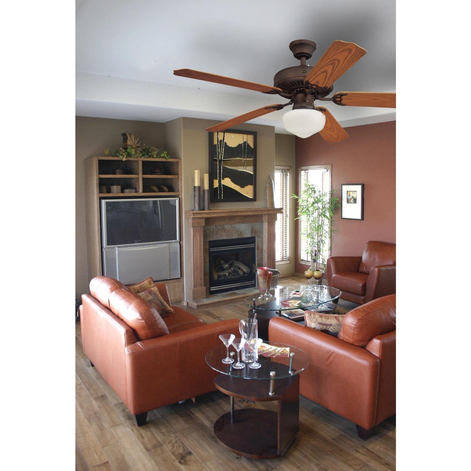 7784600 LED Schoolhouse Indoor/Outdoor Energy Star Ceiling Fan Light Kit