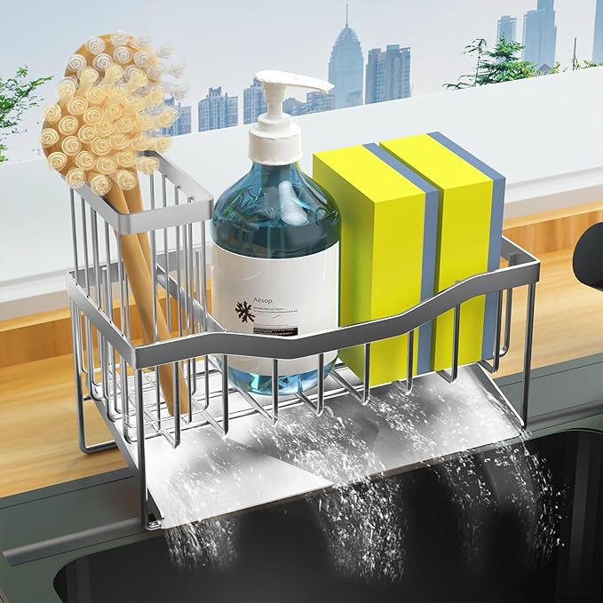 Kitchen with Brush Holder and Stainless Steel Self Drain Tray