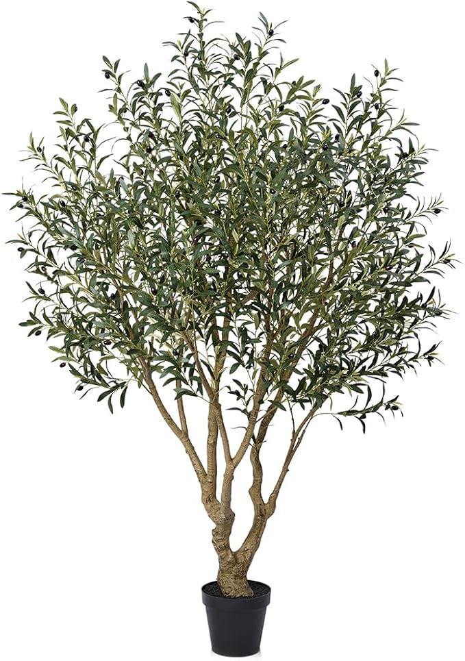 Olive Tree Artificial Indoor 6ft - UV Resistant Large Fake Plants