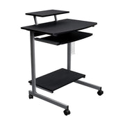 Rolling Mobile Computer Desk/Cart with Storage Shelves