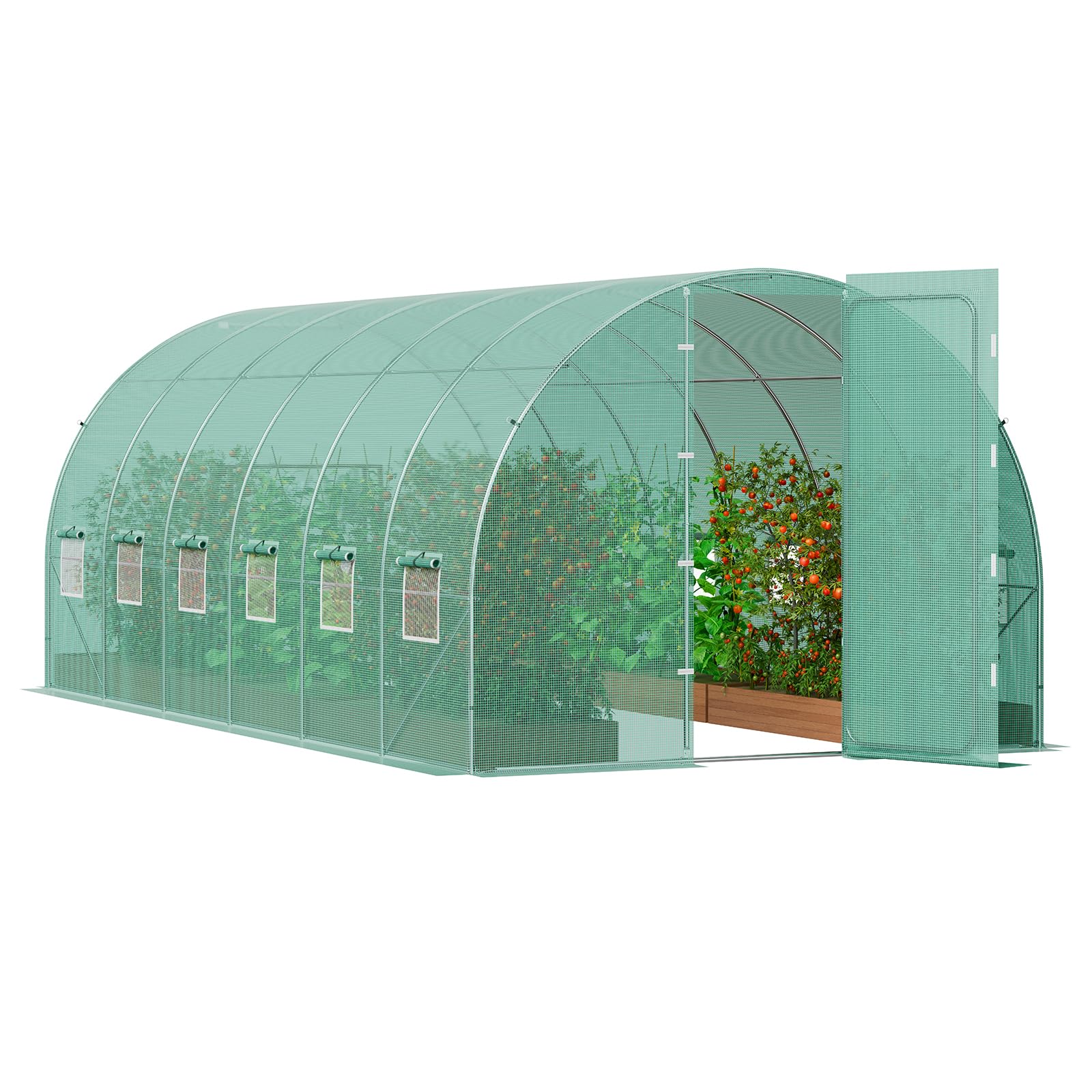 Walk-in Tunnel Greenhouse, 19.4x9.7x7.4 ft Hoop House Greenhouse Tunnel