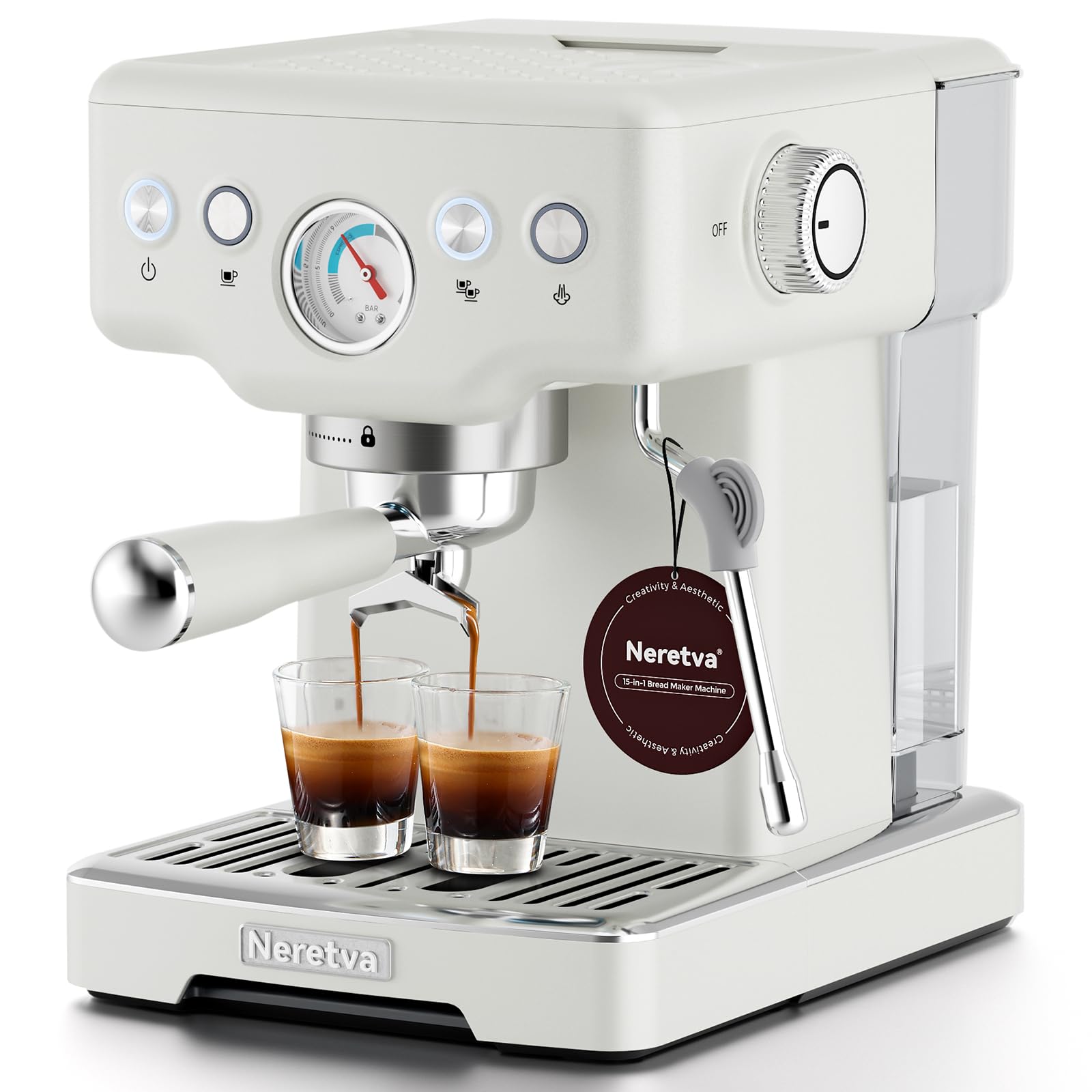 Espresso Machine, 15 Bar Espresso Coffee Machine with Visible Pressure