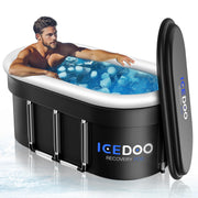 Upgraded 132 Gal XXL Large Oval Ice Bath with Air Ring