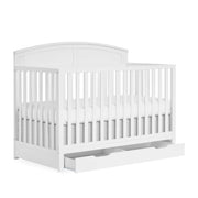Storybrooke 5 in 1 Convertible Crib with Storage Drawer in White