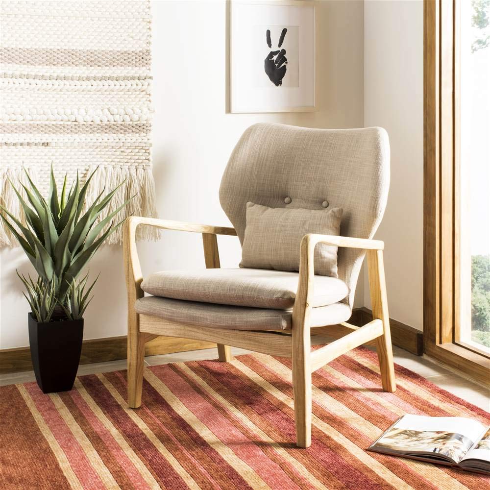 Home Collection Tarly Burgundy and Natural Accent Chair