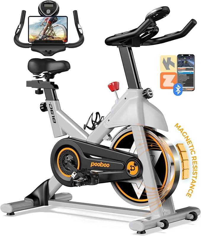 pooboo Stationary Bike for Home Gym, Magnetic Resistance Indoor Cycling Bike