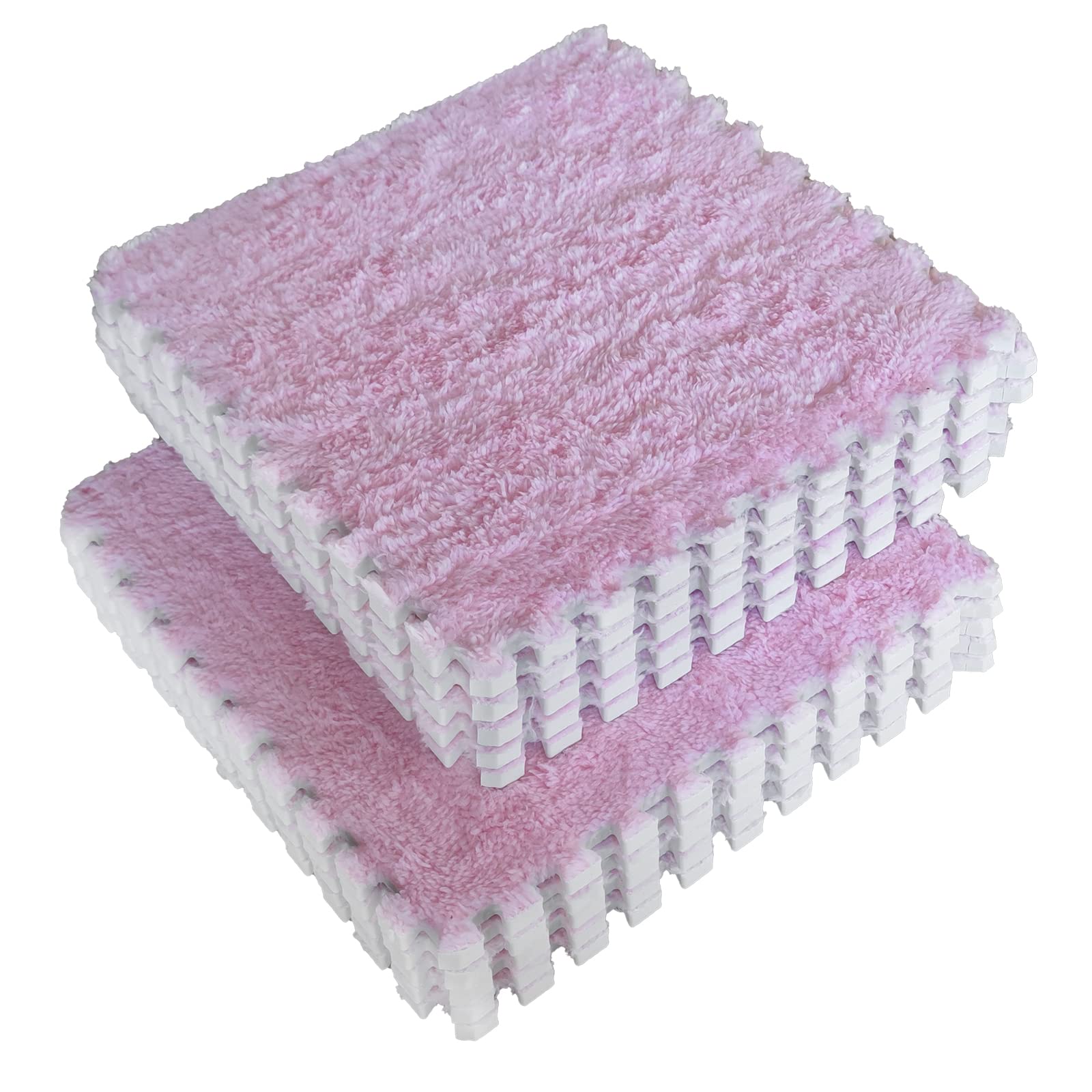 16pcs 0.6" Thickened Interlocking Tile Mats,Fluffy Shaggy Soft EVA Foam Area Rug