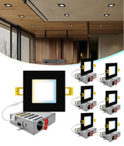 6 Pack 4 Inch Square Ultra-Thin LED Recessed Lighting