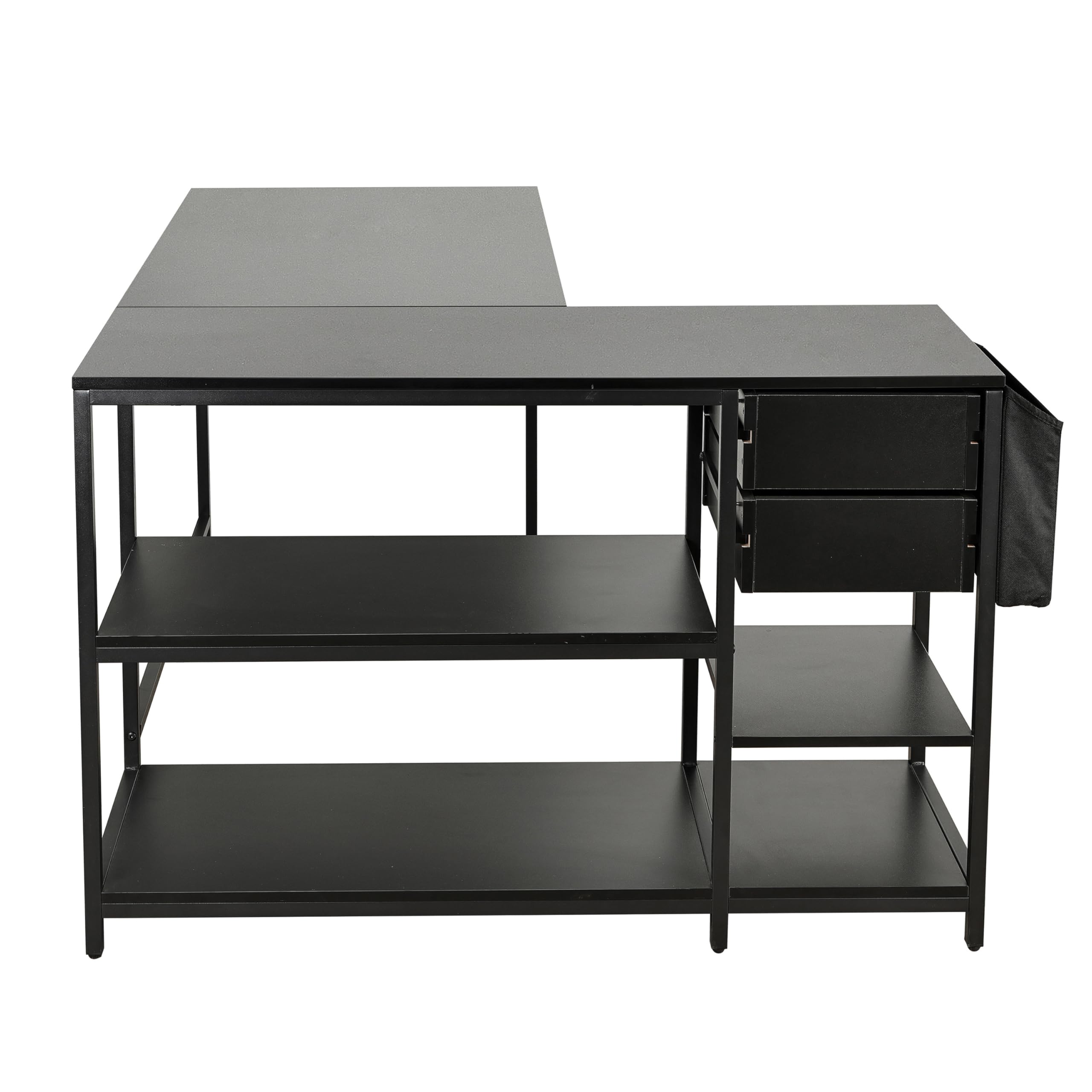 Modern L-Shaped Desk with Storage, Corner Computer Desk
