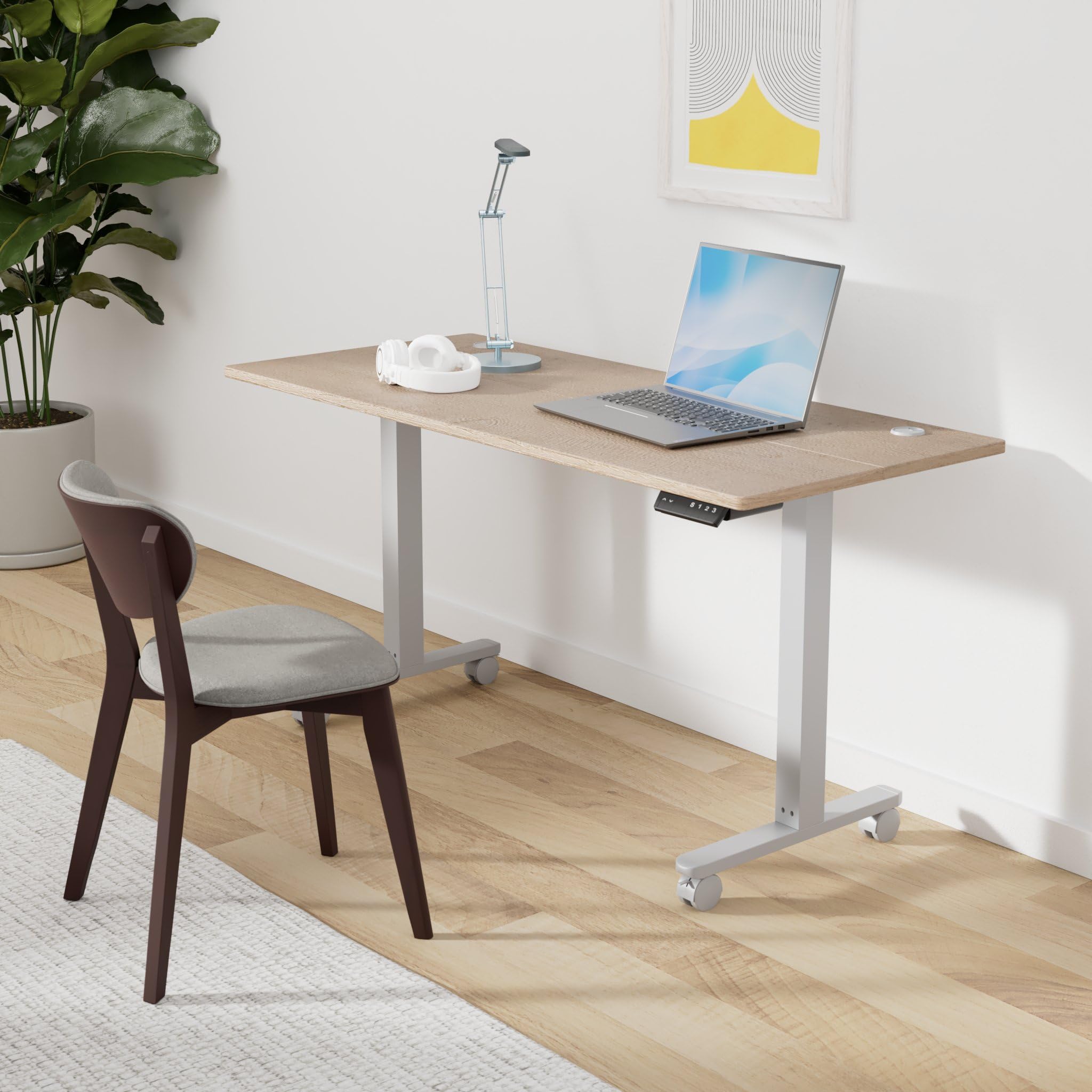 55'' Standing Desk, Electric Stand up Height Adjustable Home Office Table
